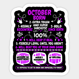 October Born Sticker